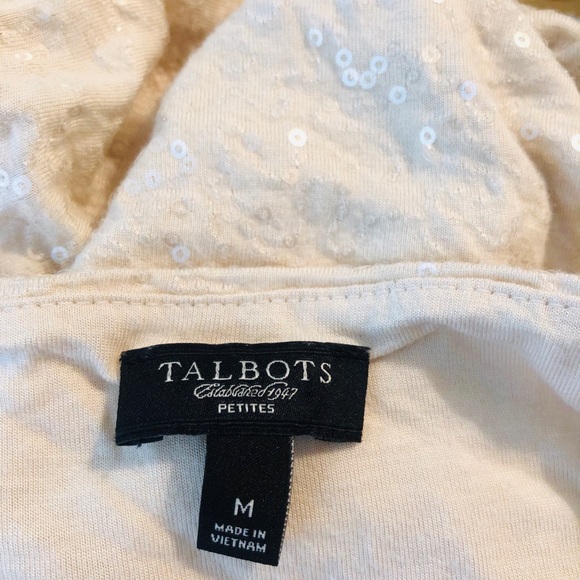 Talbots cream colored sequin front tank top MP - Picture 3 of 7